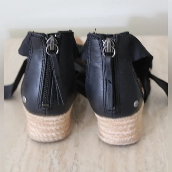 UGG Black Espadrilles Wedges Size 8 - Picture 6 of 9